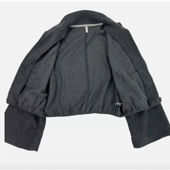 Free People Movement Climb High Gray Full Zip Fleece Jacket Flare Sleeves - Picture 9 of 16